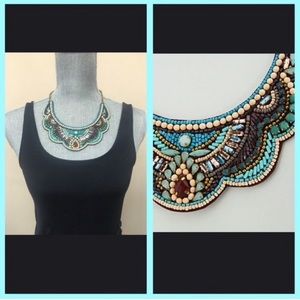 Handmade Studio Beaded Statement Necklace-NWT